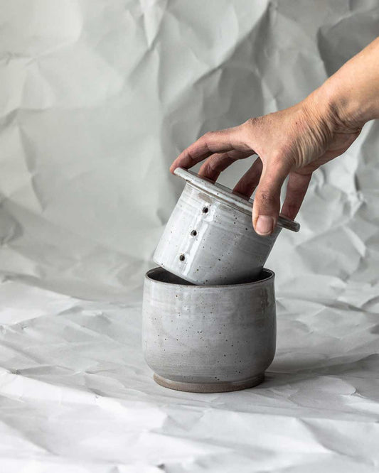 BUTTERDOSE | GREY WHITE /// Franz. Butterdose
