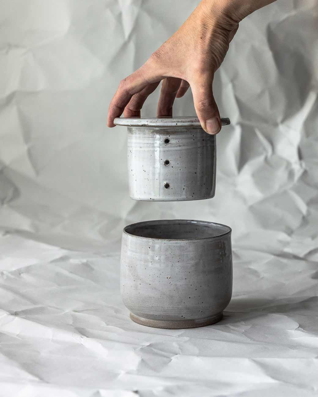 BUTTERDOSE | GREY WHITE /// Franz. Butterdose