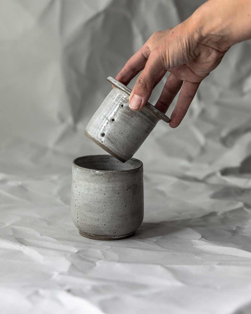 BUTTERDOSE | GRIT WHITE /// Franz. Butterdose für ein ½ Stück Butter