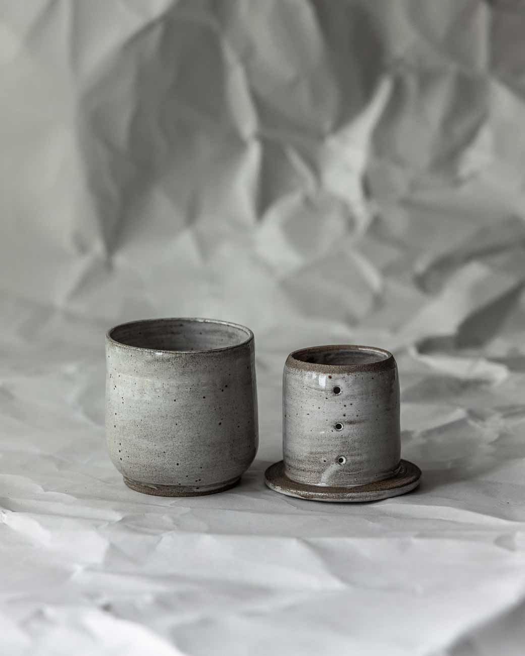 BUTTERDOSE | GRIT WHITE /// Franz. Butterdose für ein ½ Stück Butter