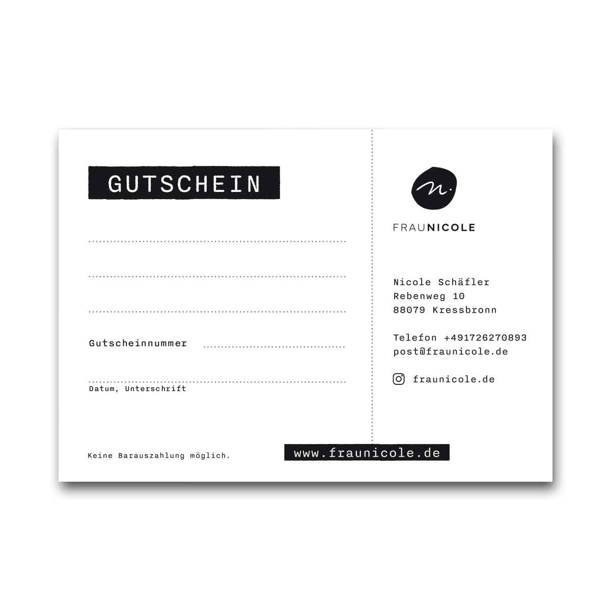 FrauNicole - Gutschein