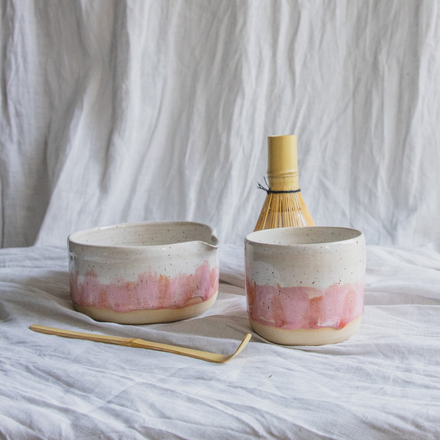 MATCHA | WEISS ROT PINK /// 3teilig ( B-Ware )