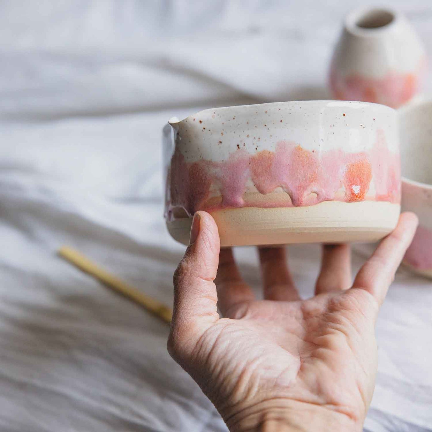 MATCHA | WEISS ROT PINK /// 3teilig ( B-Ware )