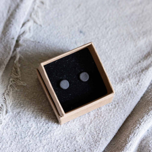 Ohrstecker 8mm | schwarz matt | silber 925