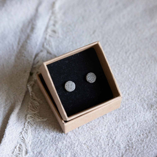 Ohrstecker 8mm | Beton-Struktur | silber 925