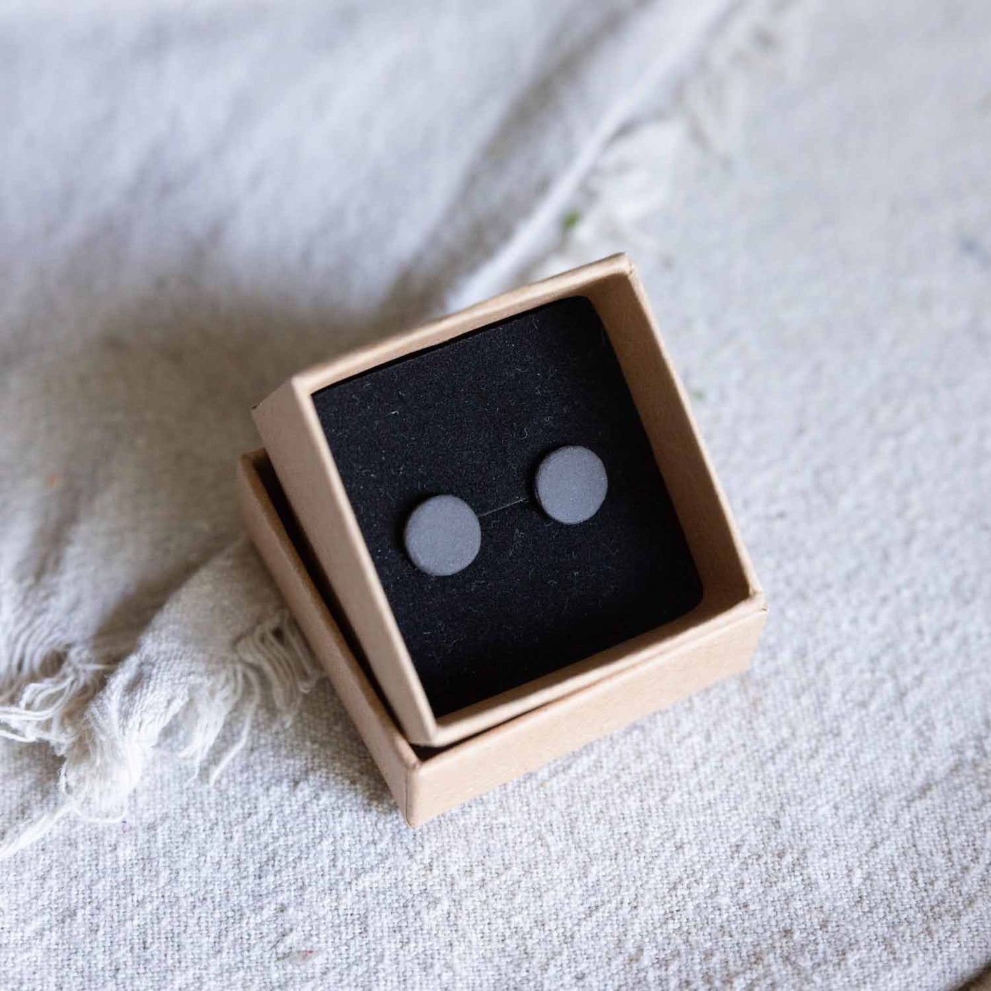 Ohrstecker 9mm | schwarz matt | silber 925