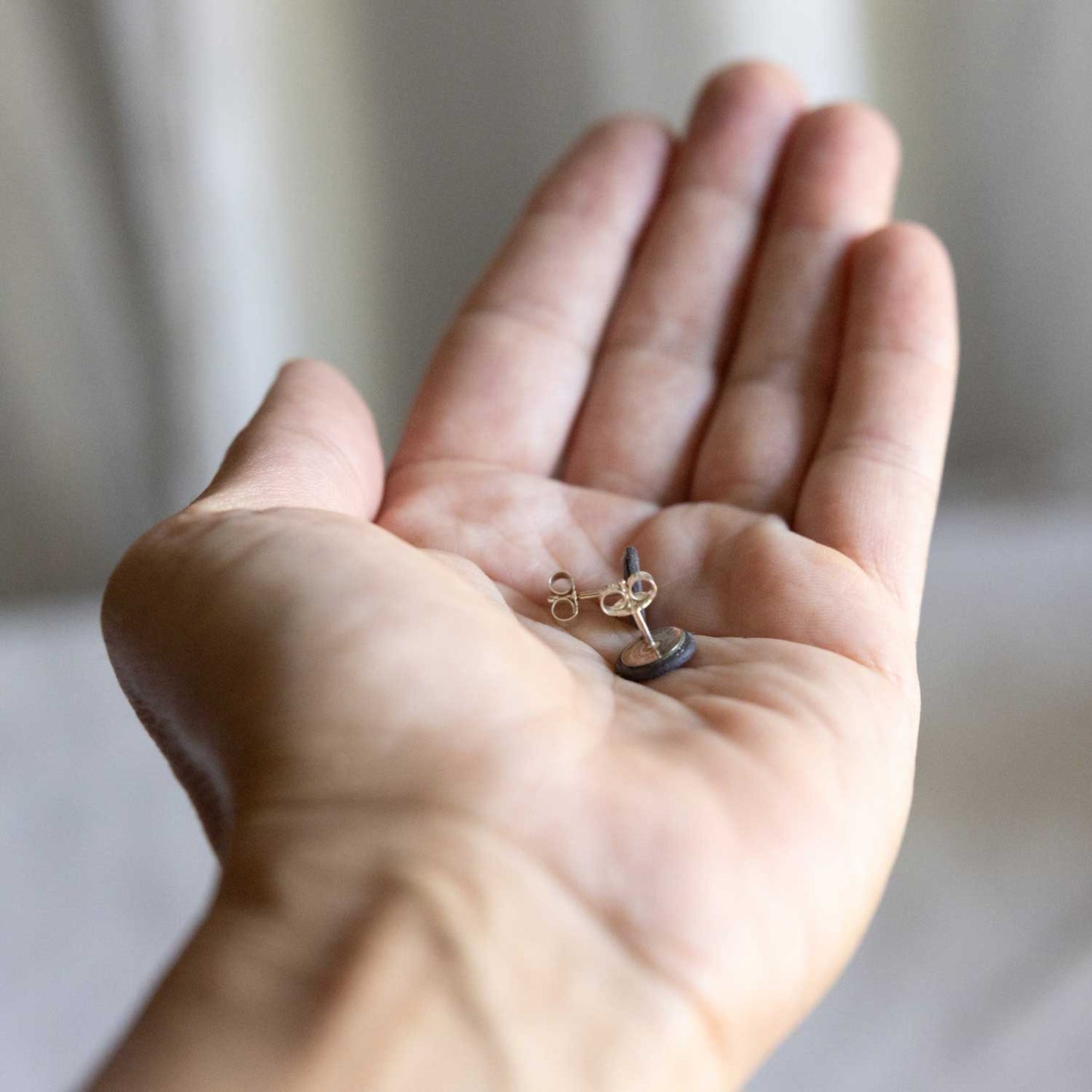 Ohrstecker 9mm | schwarz matt | silber 925